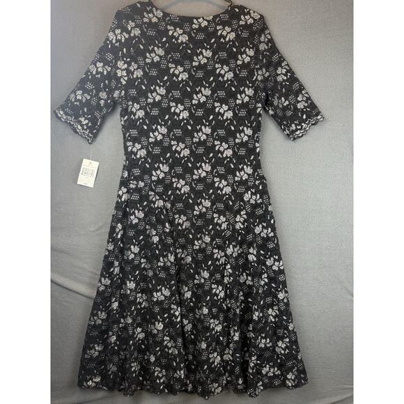 Rabbit Rabbit Rabbit Black Silver Metallic Lace Dress Size 12 Party Formal Fairy - Picture 6 of 7